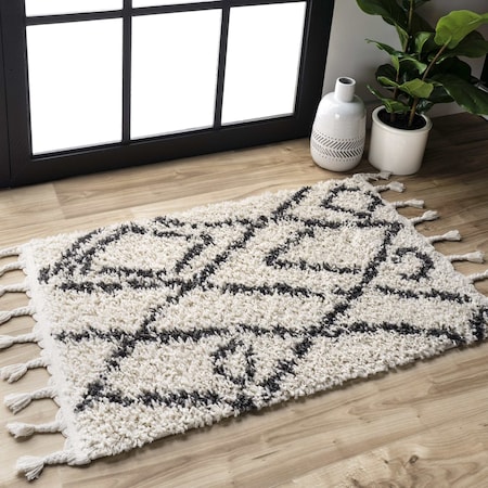 Nuloom Nieves Moroccan Diamond Tassel Area Rug 2ft x 3ft GCDI01A-203